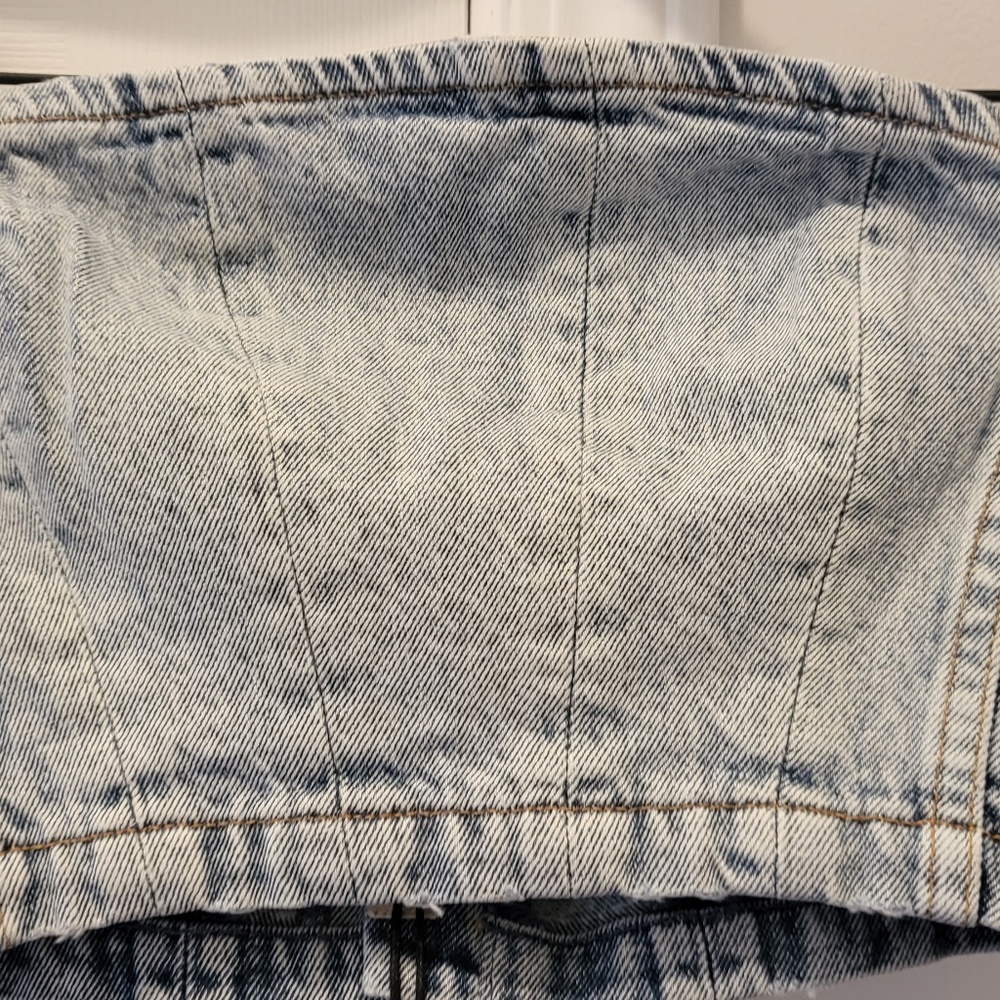 GRLFRND blue denim bustier